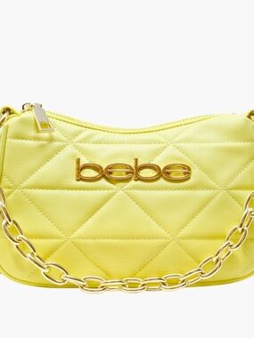 NWT BEBE Vegan Leather Gia Crossbody/Shoulder Bag Lemon with Gold Hardware